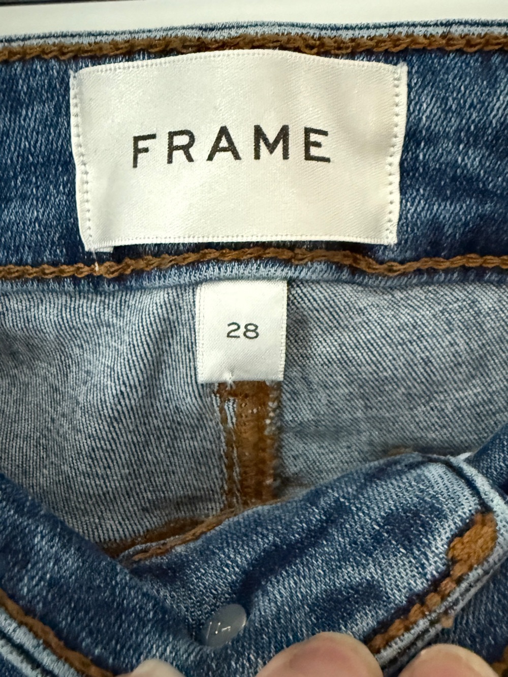 FRAME Denim Le Crop Mini Boot Mermaid  Rinse Stretch Organic Cotton 28 SHORT - Picture 6 of 13